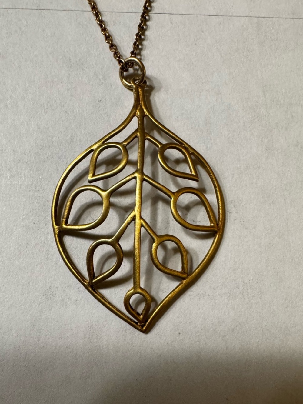 Gold Leaf Pendant Necklace